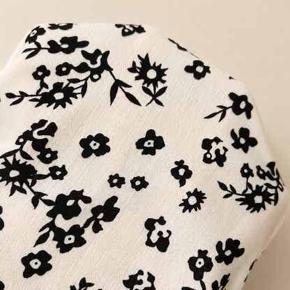 Black Bloom Floral Ruffle Blouse