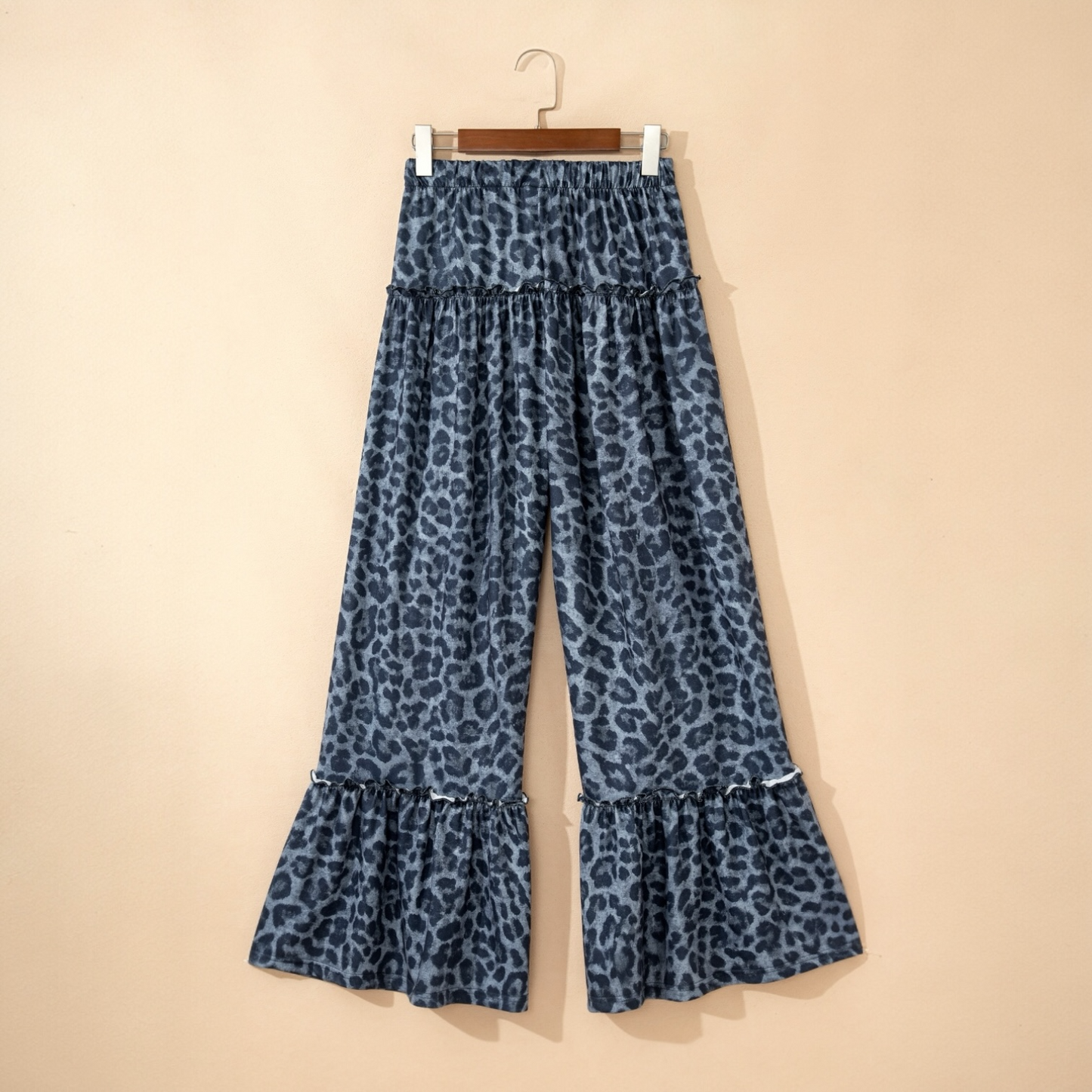 Blue Roan Leopard Ruffle Pants