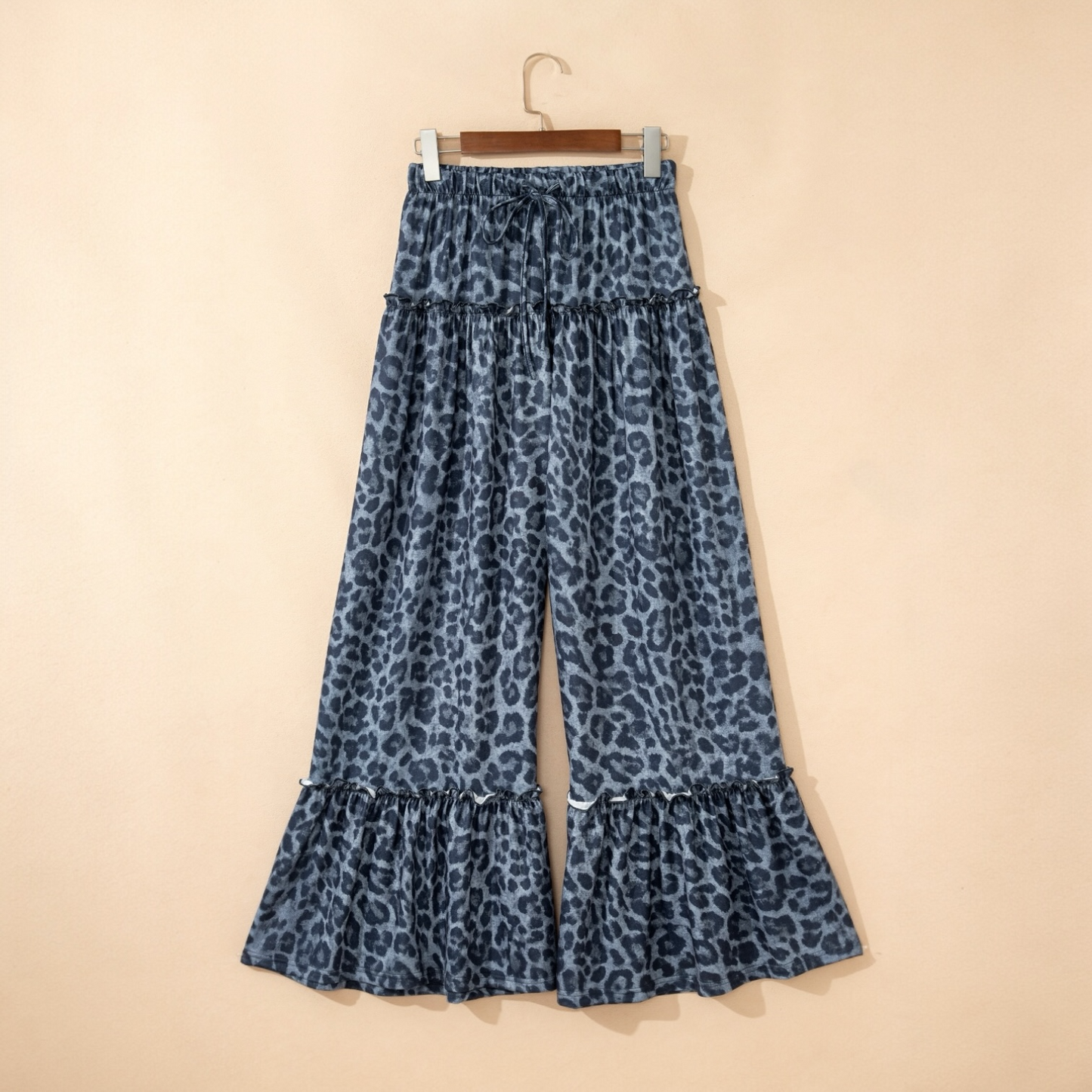 Blue Roan Leopard Ruffle Pants