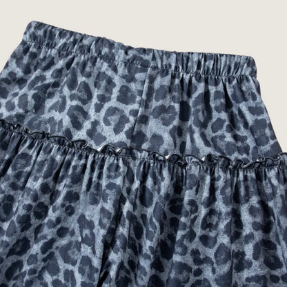 Blue Roan Leopard Ruffle Pants