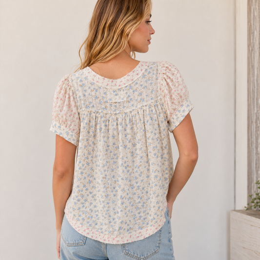 Bluebell Prairie Crinkle Cotton Blouse