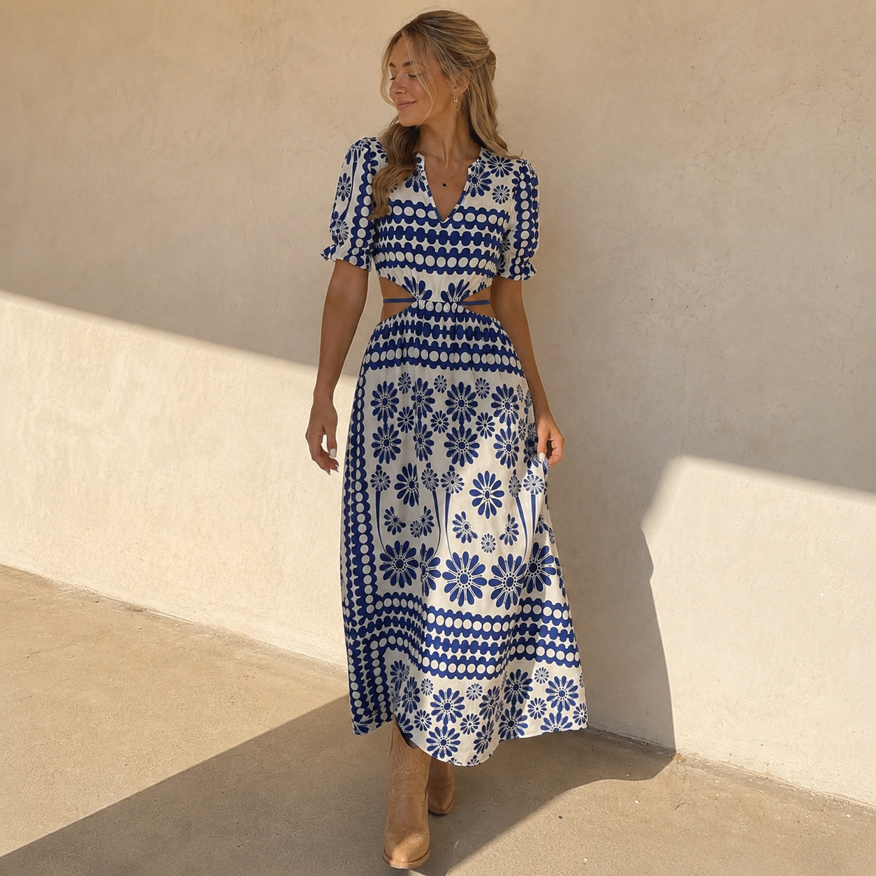Canyon Bloom Cutout Maxi Dress