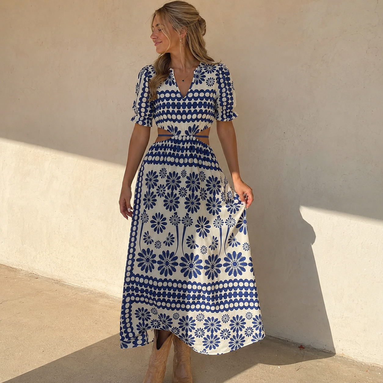 Canyon Bloom Cutout Maxi Dress