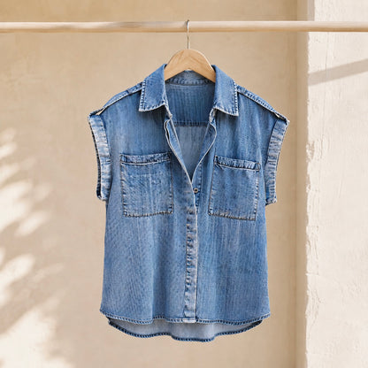 Desert Drift Denim Sleeveless Top