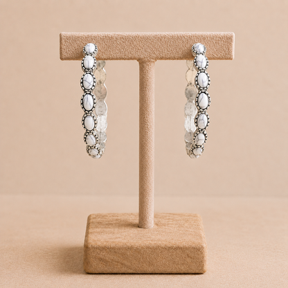 Desert Stone Hoop Earrings