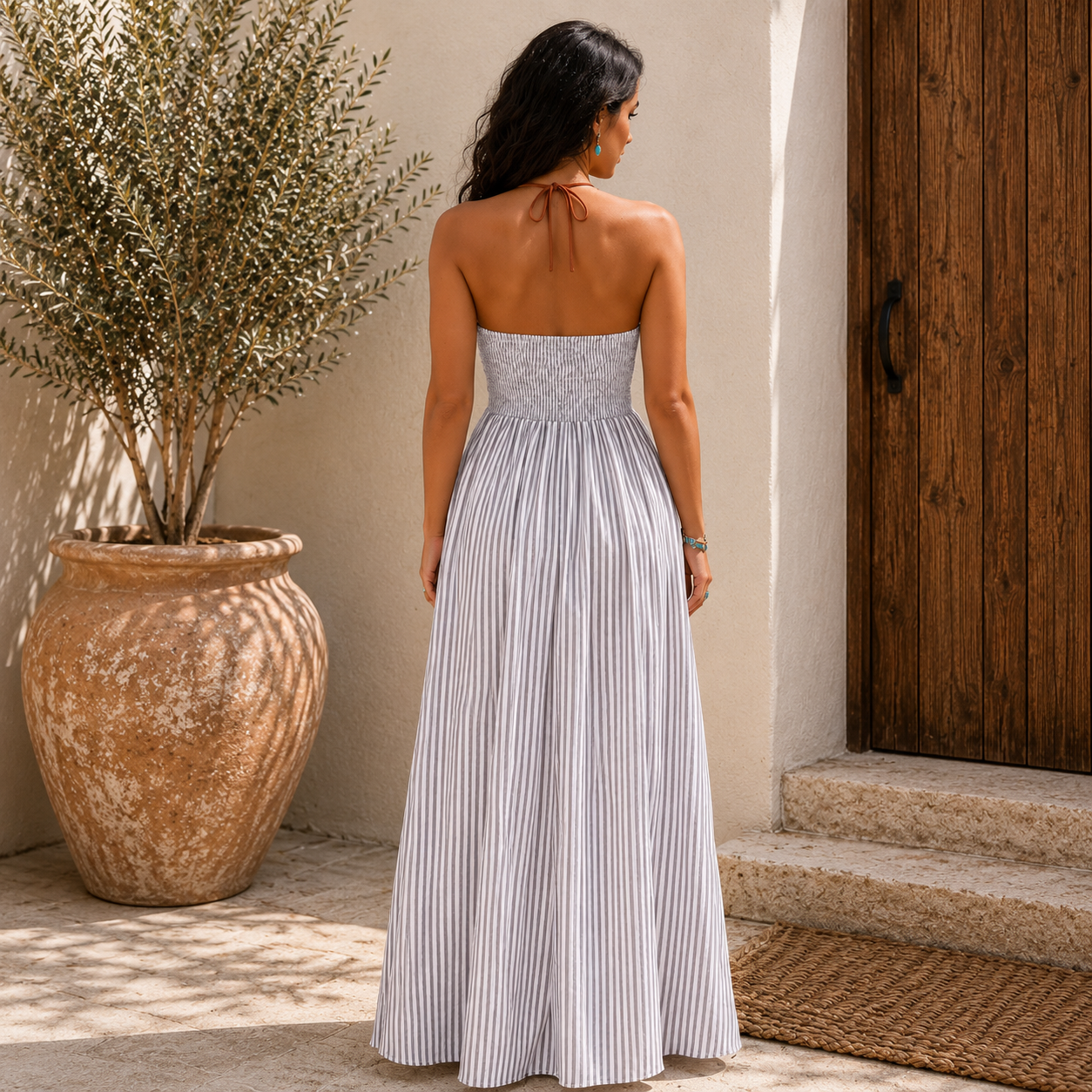 Sun Washed Stripe Maxi Dress
