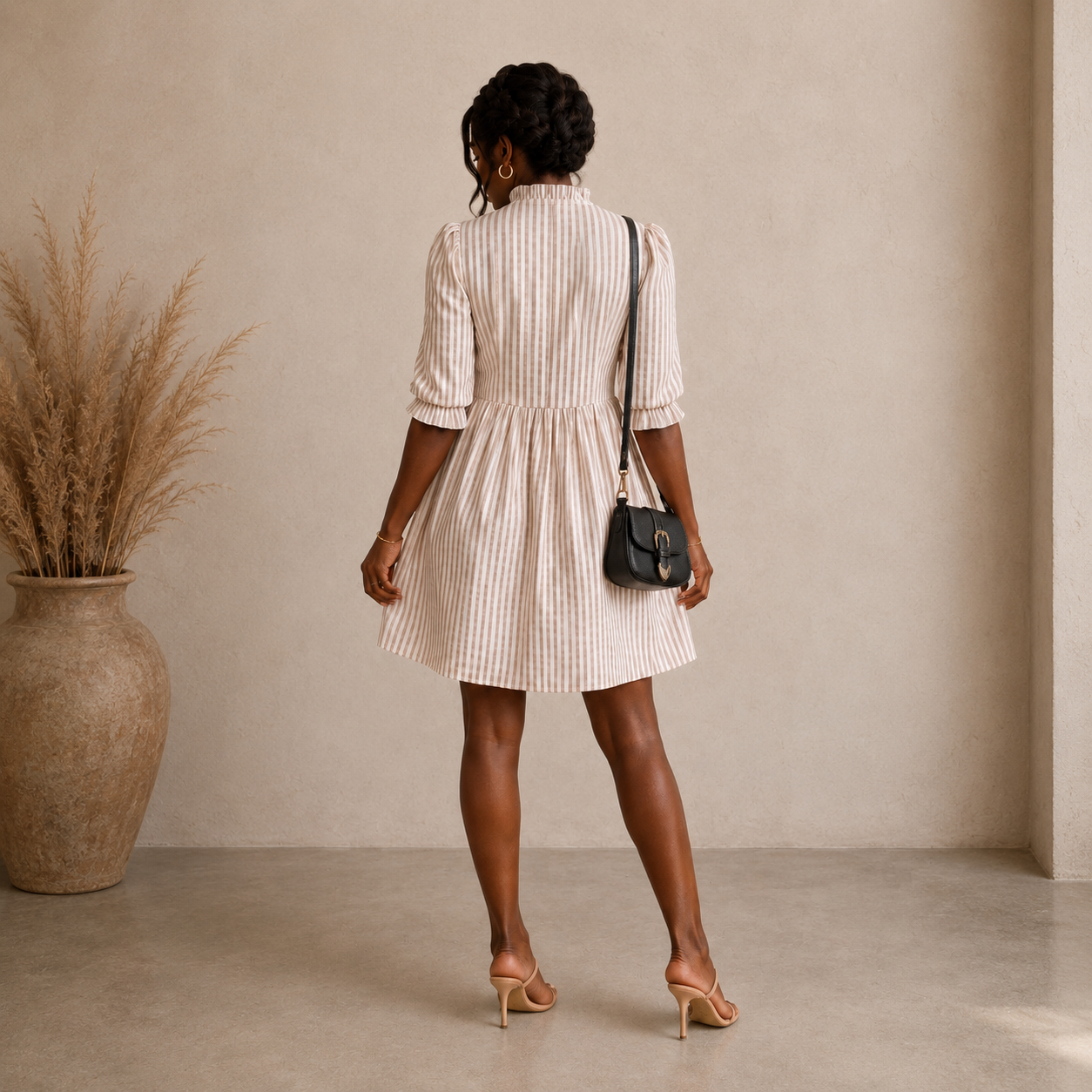 Striped Ruffle Mini Dress
