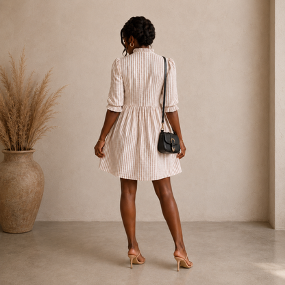 Striped Ruffle Mini Dress