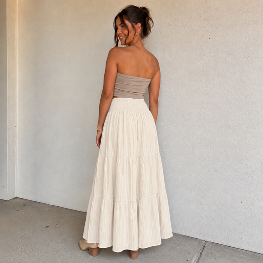 Falda maxi escalonada fruncida Open Range
