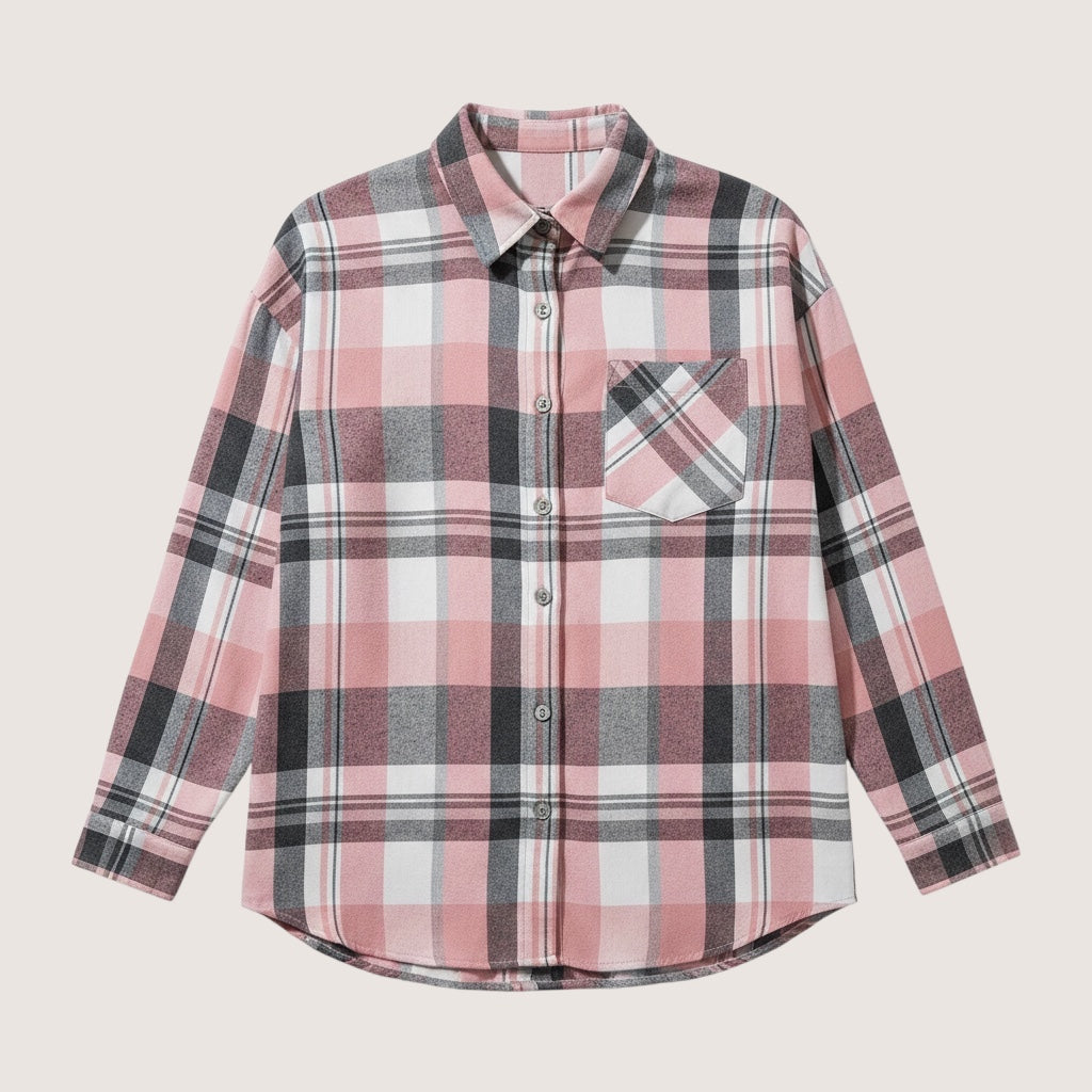 Rosie Roads Oversized Plaid Button-Up