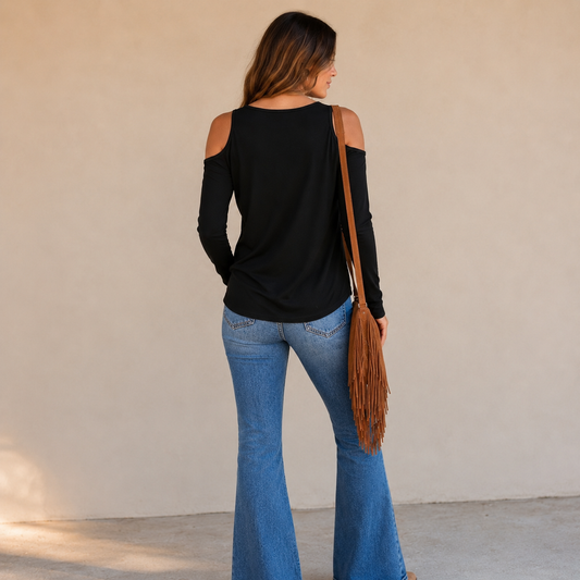 The Black Belle Cold-Shoulder Top
