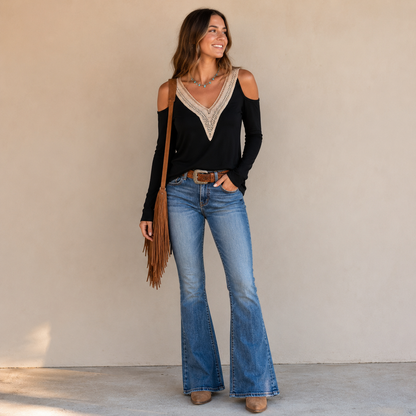 The Black Belle Cold-Shoulder Top