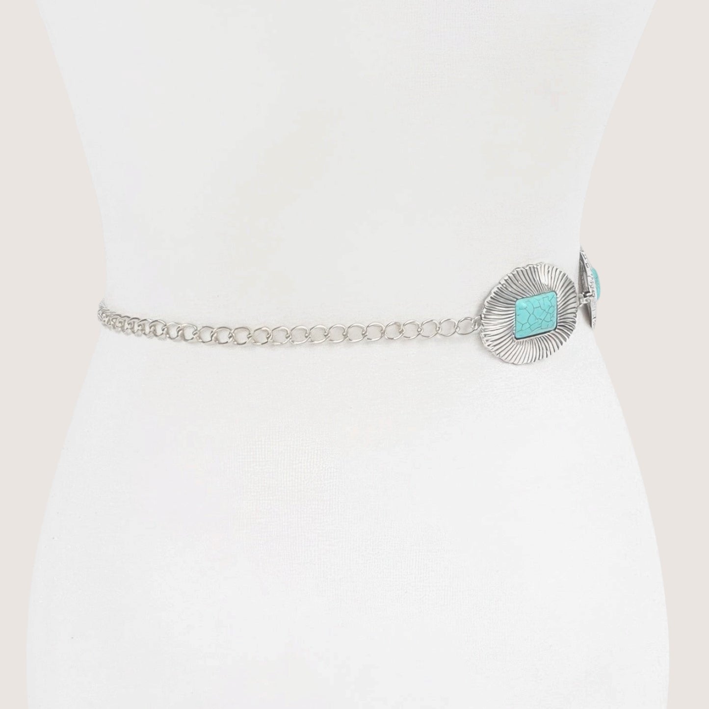 Cinturón de cadena de conchos Turquesa Mesa