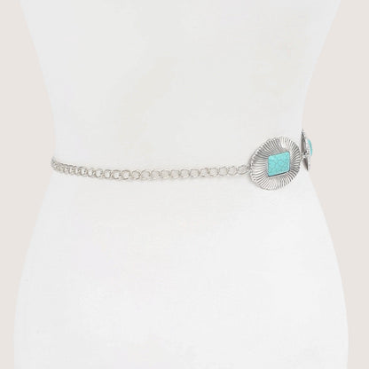 Cinturón de cadena de conchos Turquesa Mesa