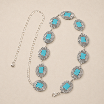 Cinturón de cadena de conchos Turquesa Mesa