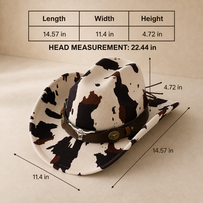 “Wanted” Cowhide Rancher Hat