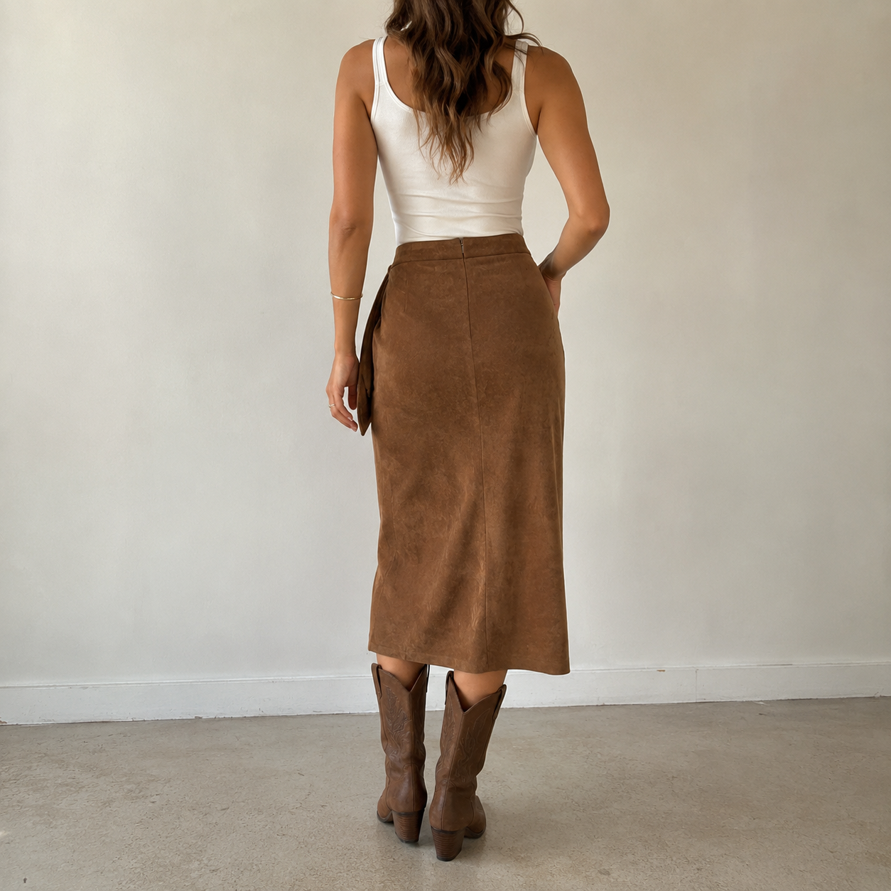 Falda midi cruzada Whiskey